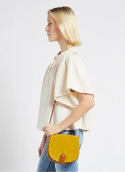 Umhängetasche Aus Leder-Materialmix In Mehrfarbig -Soeur 4170358