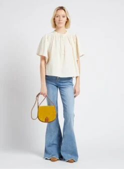 Umhängetasche Aus Leder-Materialmix In Mehrfarbig -Soeur 4170359