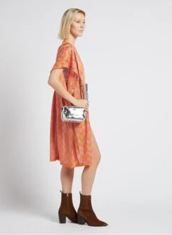 Umhängetasche Aus Geprägtem Leder In Silber -Soeur 4170551