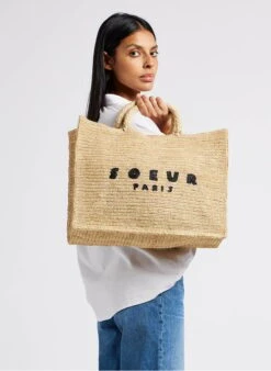 Soeur Shopper Aus Natürlichem Stroh In Schwarz -Soeur 4220882