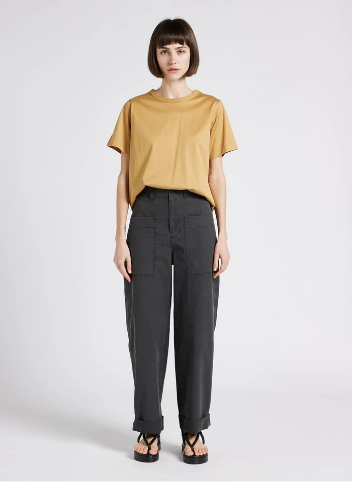 Soeur Weite Hose Aus Gewaschener Baumwolle In Grau 4 Soeur Weite Hose Aus Gewaschener Baumwolle In Grau – Bild 4