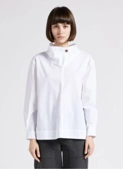 Soeur Top Aus Baumwoll-Popeline Mit Stehkragen In Weiß