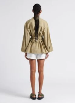 Soeur Bluse Aus Gewaschenem Leinen Mit Rundhalsausschnitt In Beige 9 Soeur Bluse Aus Gewaschenem Leinen Mit Rundhalsausschnitt In Beige -Soeur 4267389