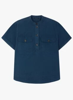 Soeur Chemise Ample Col Rond En Popeline De Coton In Blau